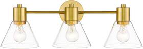 -108 711181419870 Gold Bathroom Vanity Light Fixtures 3 With Clear -108 711181419870 Gold Bathroom Vanity Light Fixtures 3 With Clear