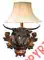 0423c-lb-ml2 Eurolux Home Wall Sconce Longhorn Cast Resin Linen Shade New Ul-listed Hand-painted Th