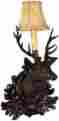 0591c-s-bwl Eurolux Home Wall Sconce Regal Stag Deer Left-facing Cast Resin Faux Leather Shade Fab