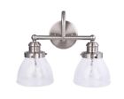 1002230565 Hampton Bay Brushed Nickel Vanity Light With Clear Seeded Glass