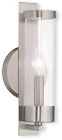 10141-91 Livex Lighting Wall Sconce Light Brushed Nickel Clear 0847284048539