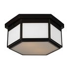 11452 - 2 Bronze Ceiling Bulb Oil Rubbed Flush Light Mount