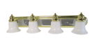 11730-105250 Craftmade Light Polished Brass And Chrome White Bell Glass Vanity