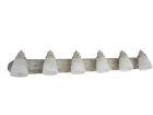 11748pe6-g101 Craftmade Light Pearl Essence And Straight Flare Alabaster Glass Vanity