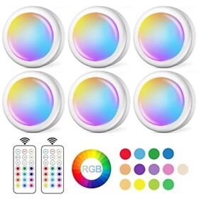 13 Color Led Puck Lights With Remote Control Wireless Under Cabinet Lighting