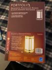 138303 Portfolio Decorative Fluorescent Sconce Polished Brass Finish White Acrylic
