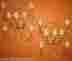 1471-101 Pair Large Gilt Gold Crystal Florentine Electric Wall Sconces