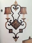 234350 2 Antiqued Traditional Wall Castile Lamps Two Fine Art Sconces Iron