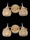 2 Chandelier Hanging Bedroom Lamp Crystal Wall Gold 2light Bathro Pendant Sconce