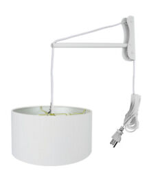 Armsdw161609drwh 2 Light Mast Plug-in Wall Mount Pendant 16inch.w White Linen Drum With Diffuser Armsdw161609drwh 2 Light Mast Plug-in Wall Mount Pendant 16inch.w White Linen Drum With Diffuser
