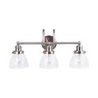20359-001 Hampton Bay Brushed Nickel Vanity Light Clear Seeded 022011659879