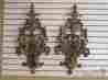 21262 33687 Jansen Pair Venetian Silver Gold Decorated Lighted Wall Sconces New