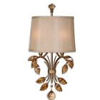 22487 Shade Silk Crystals Uttermost 2 Alenya Wall Light Teak Sconce