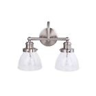 230565 Hampton Bay Brushed Nickel Bath Light Vanity Seeded 022011654898 230565 Hampton Bay Brushed Nickel Bath Light Vanity Seeded 022011654898