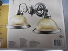 233918 Hampton Bay Chrome Ribbed Clear Double Light Wall Fixture Style