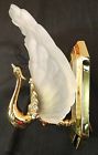 25571 Wall Triarch Glass Peacock Light Polished Swan Frosted Brass Sconce