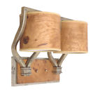 2752sv Kalco Sv Vanity Aged Silver Finish Recycled Burl Wood Shades