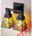 7056964 27882 Meyda 12 Inch Width Diamond Mission Mica 2 Light Wall Sconce 705696278824