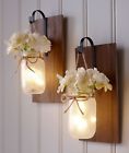 2930327 Afoyft Hanging Mason Jar Sconce Flower Fairy Lights Country Farmhouse