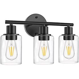 3-light Bathroom Light Fixtures Black Wall Lights Modern 3-light Bathroom Light Fixtures Black Wall Lights Modern