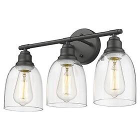 3-light Bathroom Vanity Light Fixtures Matte Black Wall Sconce Lighting