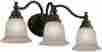 Fv12-132 3-light Portfolio Oil-rubbed Bronze Frosted Glass Bath Bathroom Vanity Over Mirror Light