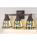 31248 Light Wheat Glass Vanity Meyda Style Prairie Lt 3 Stained Tiffany Lighting