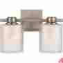 320314 Design House Two Light Oslo Brushed Nickel Bathroom Vanity Mounts Up Or Down