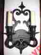 344-08 Jvi Designs New 7.5 Inch Wide Black 2 Candle Light Wall Sconce