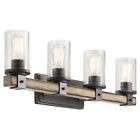 37435 Kichler Barrington Anvil Iron Driftwood Cylinder Vanity Lighgh