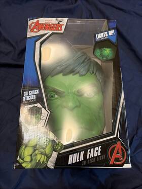 3dlight Fx 816733840451 3dlightfx Marvel Avengers Hulk Face 3d Wall Light With Crack Sticker New Sealed