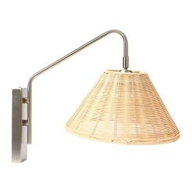 Ec1116 3r Studios 1-light Satin Silver Wall Sconce With Rattan Shade Ob