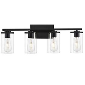 4-light Vanity Light Fixtures Industrial Bathroom Lighting In Matte