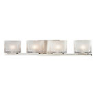 11633 4-lt Lighting Elk Glass Vanity 4 Chiseled Brushed Light Nickel
