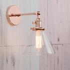 43207-634 Permo Single Sconce Wall Lamp Funnel Flared Glass Clear Shade