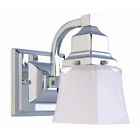 436327 Hampton Bay Chrome Etched Glass Wall Sconce