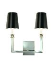 4453.09 Sonneman Gem Double Sconce Nib Polished Brass Black Shade