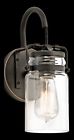 45576oz Kichler Wall Sconce Light Bedroom Bedside Lighting Clear Glass Shade 783927440820