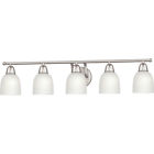 324345 5 Fixture Alabaster Vanity Brushed Seasons Light Glass Nickel Style