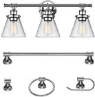 51234 Globe Electric Parker Chrome Bath Vanity Lamp Towel 0058219512340