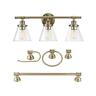 51381 Globe Electric Parker Antique Brass Bathroom Vanity Set 058219513811