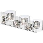 548244 Etcd Wrapped Wire Wide Chrome Bathroom Light Fixture 717972105052