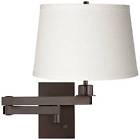 5d685-k4850 Franklin Iron Works White Linen Shade Bronze Swing 886305108814
