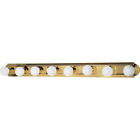 60-311 Nuvo Lighting Eight Light Racetrack Vanity Polished Brass 045923603112