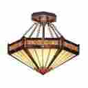 621-ab Landmark New Filigree 3 Bulb Semi Flush Ceiling Light In Aged Bronze 830335004745