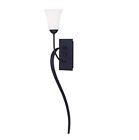 6486-04 Sconce Glass Hand White Ridgedale Lighting Satin Black Blown Wall