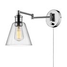 65704 Globe Electric Leclair Chrome Swing Arm Wall Sconce 058219657041