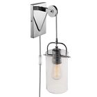 65946 Globe Electric Nordhavn Or Hardwire Wall Sconce Chrome