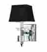 6762-1w Af Lighting New Chocolate Chrome 1 Light Fabric Shade Fixture Mounted Arm Wall Sconce Lamp 076335014340