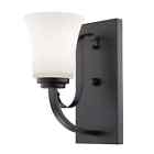 7000-1s-brz Bronze Halliwell Sconce With Frosted Glass Shade 685659066074